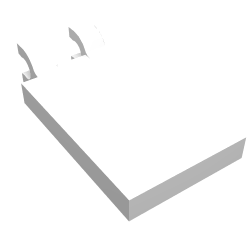 Tile Special 2 x 3 with 2 Clips [Thick U Clips] (White)