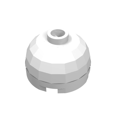 Brick Round 2 x 2 Dome Top, Blocked Open Stud, No Bottom Axle Holder (White)