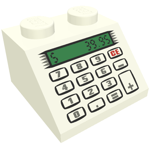 Brick Sloped 45° 2 x 2 with Cash Register and $39.95 Print (White)