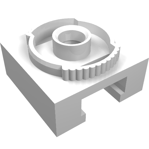 Turntable 4 x 4 Locking Grooved Base (White)
