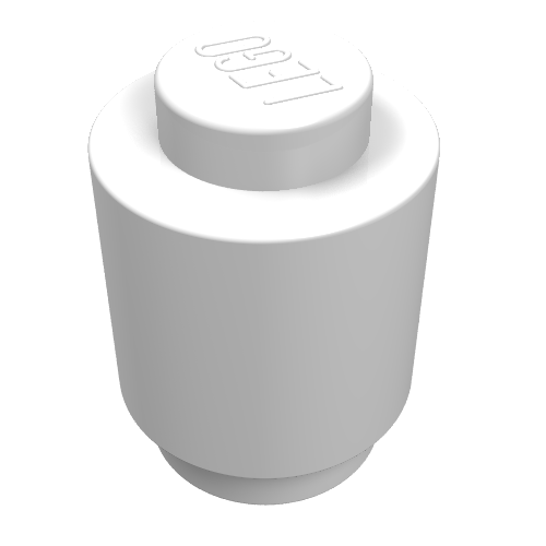 Brick Round 1 x 1 Solid Stud (White)