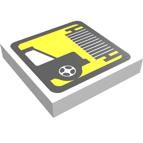 Tile 2 x 2 with Car Wash and Brush Print (White)