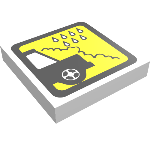 Tile 2 x 2 with Car Wash and Water Drops Print (White)