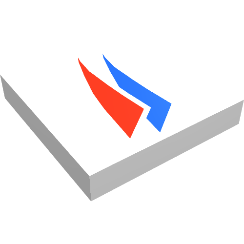 Tile 2 x 2 with Red and Blue Windsurfer Print (White)