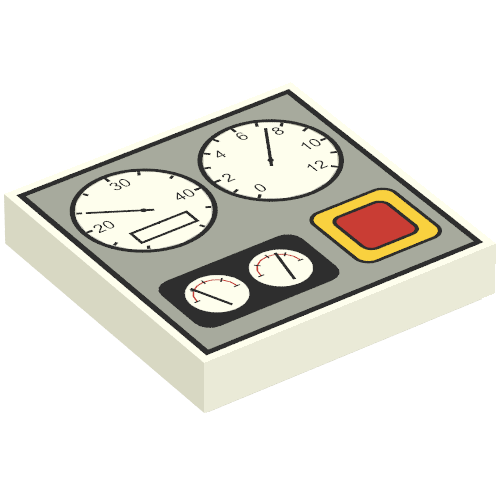 Tile 2 x 2 with Gauges Print (White)