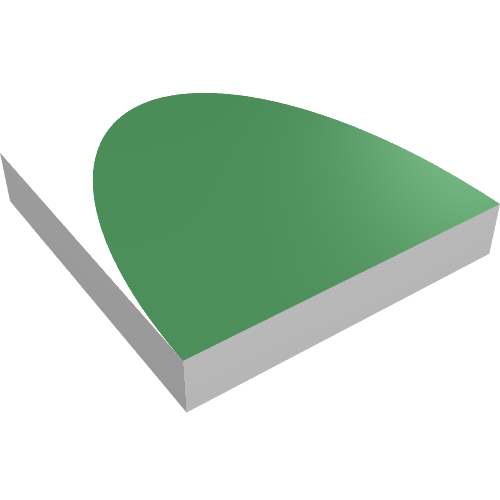 Tile 2 x 2 with Dark Green Half-Ellipse Print (White)