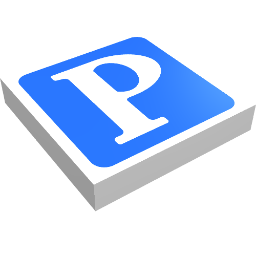 Tile 2 x 2 with 'P' on Blue Background Print (White)