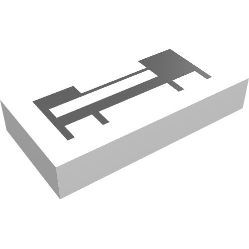 Tile 1 x 2 with Bed Print (White)