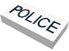 Tile 1 x 2 with 'POLICE' Print (White)