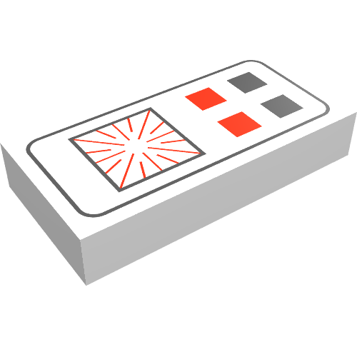 Tile 1 x 2 with Space Computer Print (White)