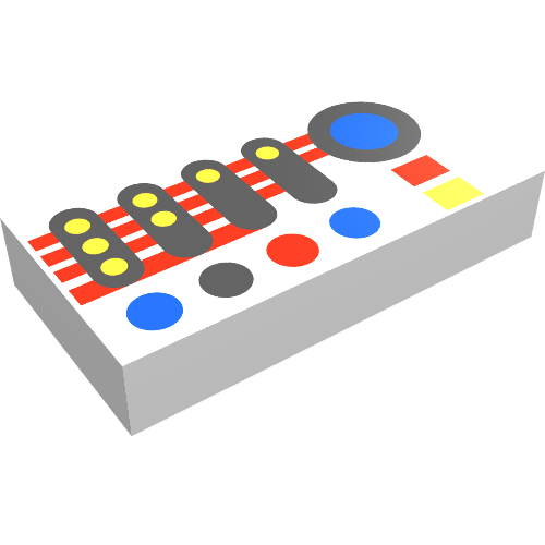 Tile 1 x 2 with Explorien Controls Print (White)