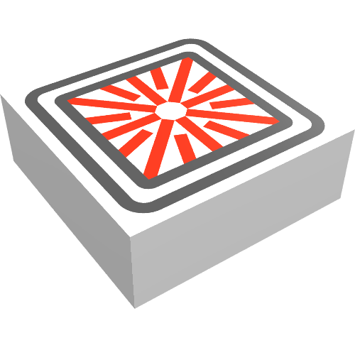 Tile 1 x 1 with Computer Targeting Display Print (White)