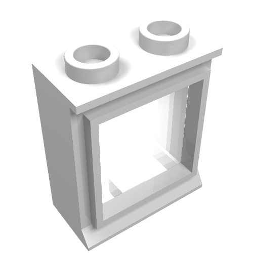 Window 1 x 2 x 2 Classic, Short Lip [with Glass] (White)