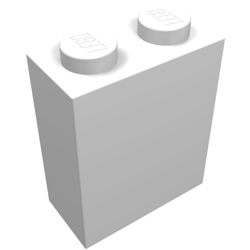 Brick 1 x 2 x 2 with Inside Axle Holder (White)