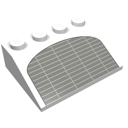 Brick Sloped 33° 3 x 4 with Grille Print (White)