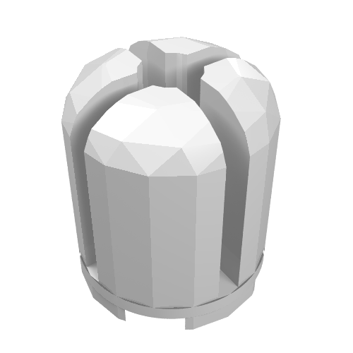 Brick Round 2 x 2 x 2 Dome Top with Cross Cut Slots (White)