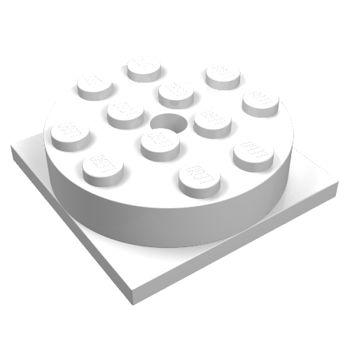 Turntable 4 x 4 Square Base with Top, Complete Assembly (White)