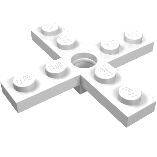 Propeller 4 Blade 5 Diameter with Hole for Rotor Holder (White)