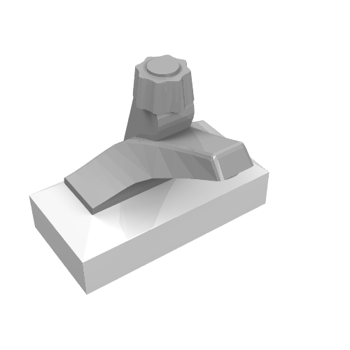 Tap 1 x 2 Base with Light Gray Spout (White)