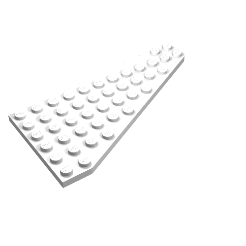 Wedge, Plate 7 x 12 Wing Left (White)