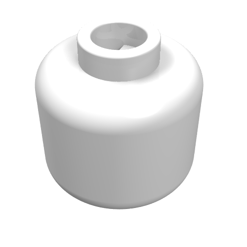 Minifig Head [Plain] [Blocked Open Stud] (White)