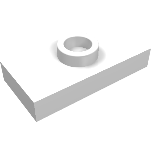 Plate Special 1 x 2 with 1 Stud with Groove (Jumper) (White)