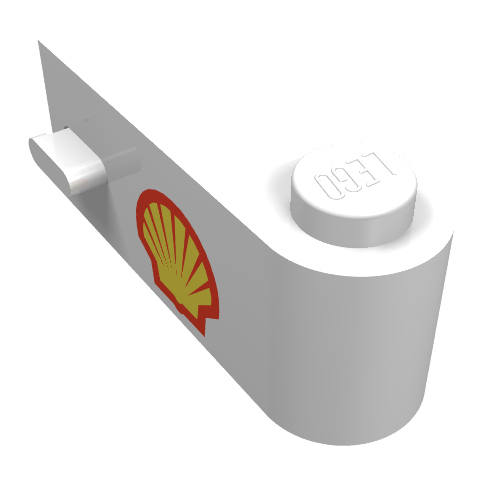 Door 1 x 3 x 1 Right with Shell Logo Print (White)