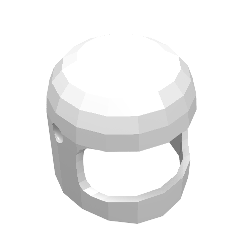 Helmet Classic with Thin Chin Guard and Visor Dimples (White)