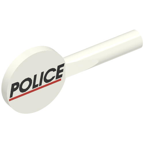 Equipment Signal Paddle with 'POLICE' Red Line Print (White)