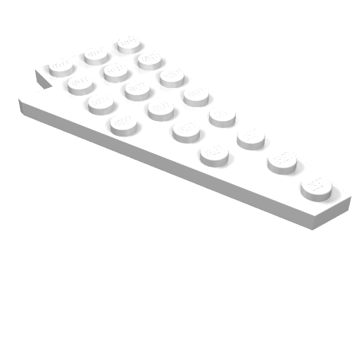 Wedge Plate 8 x 4 Wing Right with Stud Notch (White)