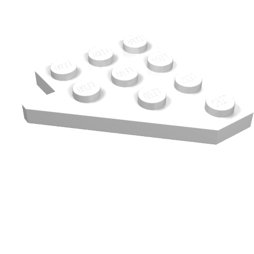 Wedge Plate 4 x 4 Wing Right (White)