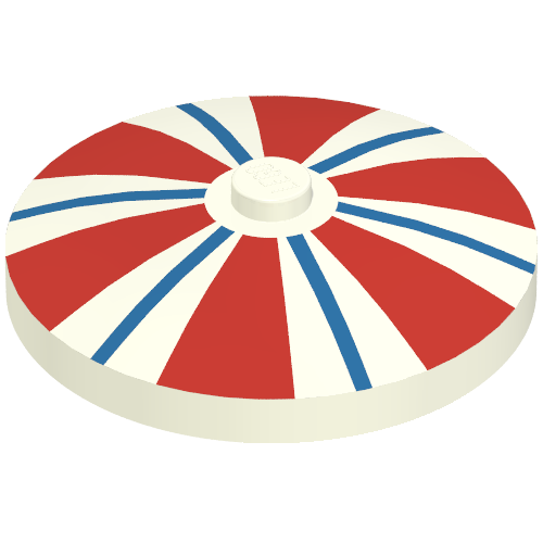 Dish 4 x 4 Inverted [Radar] with Blue and Red Stripes Print Space Radar (White)