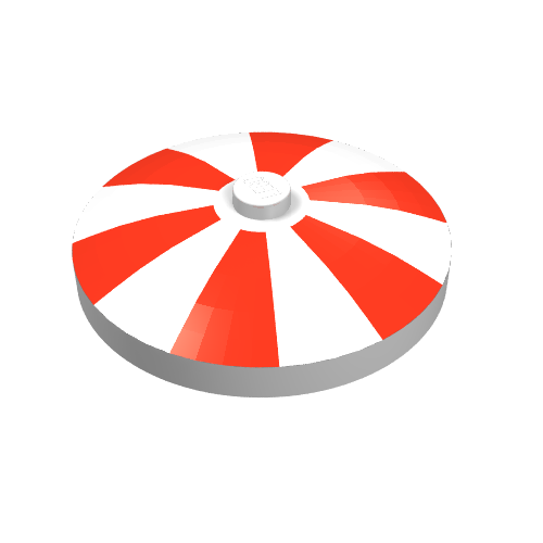 Dish 4 x 4 Inverted [Radar] with Red Stripes Print Space Radar (White)