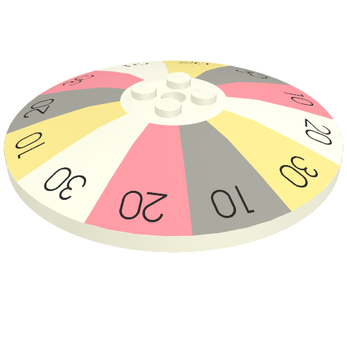 Dish 8 x 8 Inverted [Radar] with Wheel of Fortune Print (White)