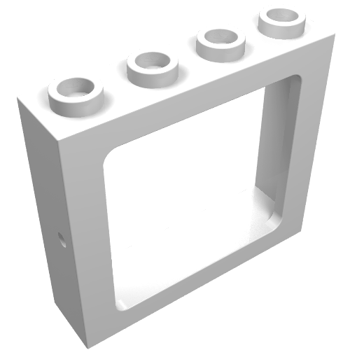 Window 1 x 4 x 3 Train with All Studs Hollow (White)
