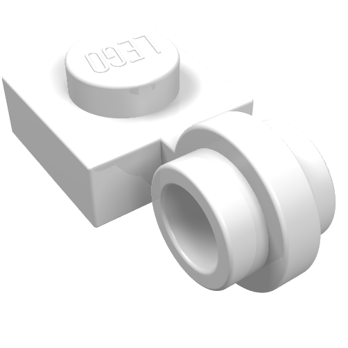 Plate Special 1 x 1 with Clip Light, Bar Hole [Thin Ring] (White)