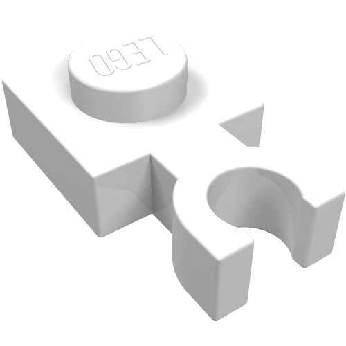 Plate Special 1 x 1 with Clip Vertical [Thin U Clip] (White)