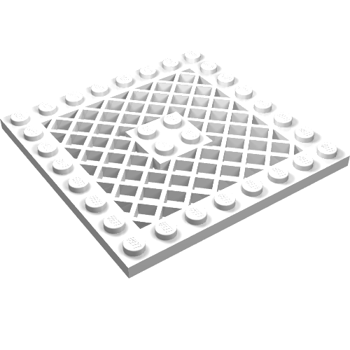 Plate Special 8 x 8 with Grille [No Hole in Center] (White)