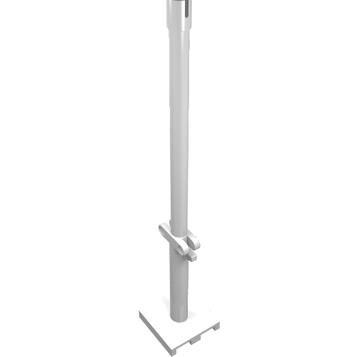 Boat, Mast 2 x 2 x 9 2/3 Bar with Slot on Top and 2 Finger Hinge on Two Sides (White)