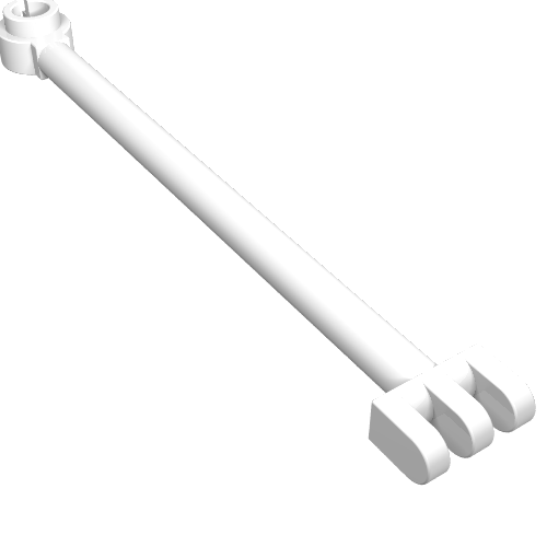 Hinge Bar 8L with 3 Fingers and Open End Stud (White)