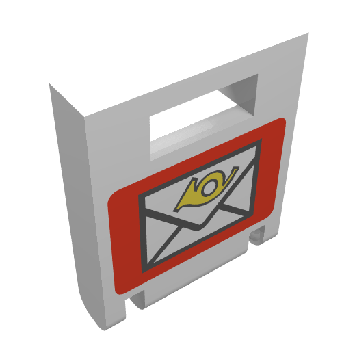 Box 2 x 2 x 2 Door with Slot and Mailbox Print (White)