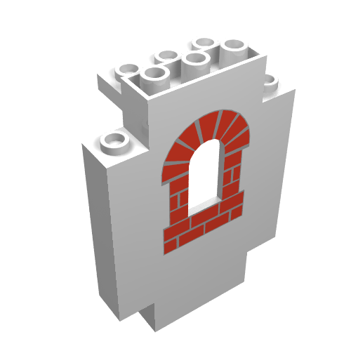 Panel 2 x 5 x 6 Wall with Red Bricks Scattered Print (White)
