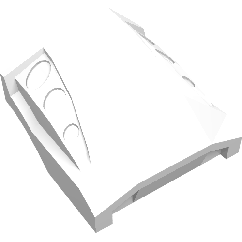 Brick Curved 2 x 2 No Studs - 3 Recessed Side Ports (White)
