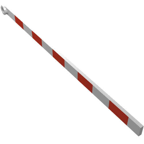 Train Level Crossing Gate Type 2 with Red Stripes Print (White)