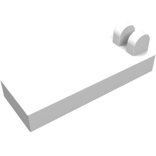 Hinge Tile 1 x 2 1/2 with 2 Fingers on Top (White)