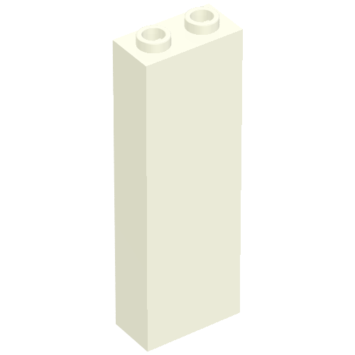 Brick 1 x 2 x 5 without Side Supports (White)
