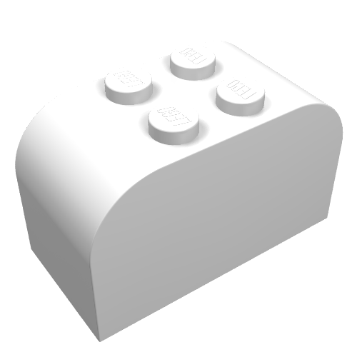 Brick Curved 2 x 4 x 2 Double [Plain] (White)