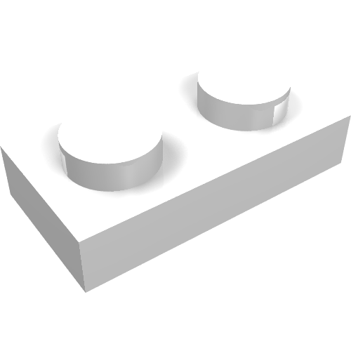Plate 1 x 2 with Electric Contacts (White)