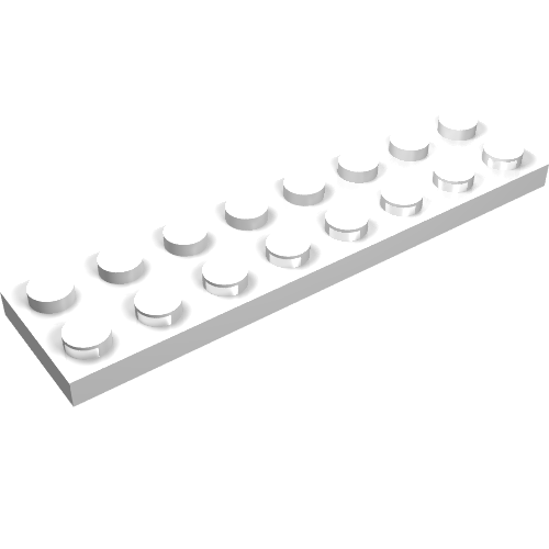 Plate 2 x 8 with Electric Contacts (White)