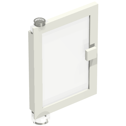 Door 1 x 4 x 5 Left with Trans-Clear Glass (White)